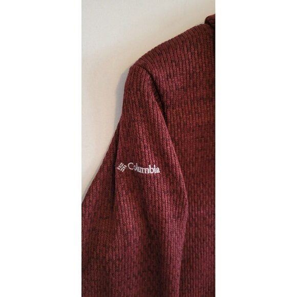 Columbia Bergundy Quarter Snap Sweater Fleece Pullover Jacket Womens Size M - Picture 5 of 7